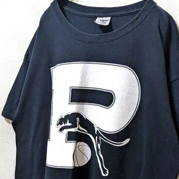 길단 팬서즈 농구 빅 로고 T셔츠 블랙 L 구제 의류