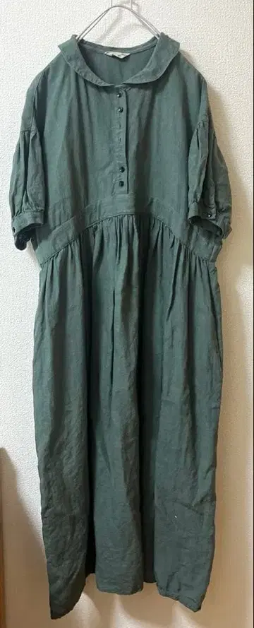 SM2 사만사 모스모스 린넨 카라 부착 개더 원피스