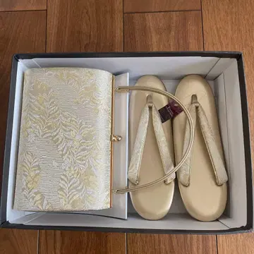 [ 꽃무늬 ] 골드 컬러 일본 의류 백 조리 세트