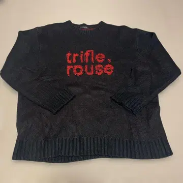 JEANASIS 로고 블랙 니트 스웨터