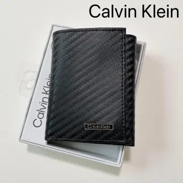 캘빈클라인 지갑 월렛 미니 카드 케이스 3단 폴더형 블랙 가죽