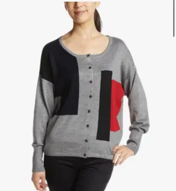 hyphen worid gailery 컬러 블로킹 가디건 F 겉옷