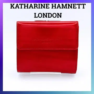 새상품급 미사용 캐서린 햄넷 접이식 지갑 지갑 빨간색 레드 여성용