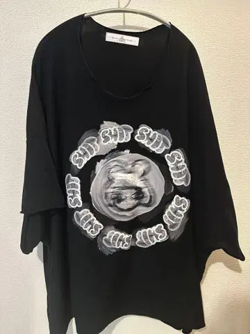 BALMUNG 프린트 빅 티셔츠 반팔 (블랙 SHIT짱)