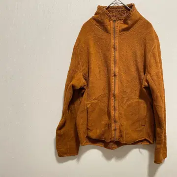 오렌지 플리스 자켓 남성용 풀 집업 프리 사이즈