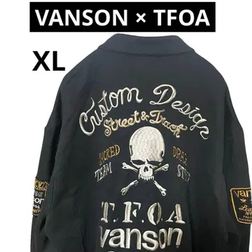 VANSON x TFOA 코튼 싱글 라이더 자켓 XL 자수