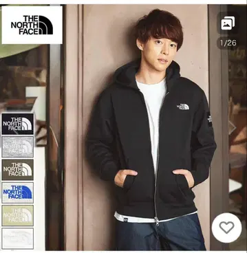 THE NORTH FACE 블랙 풀 집업 후드티 XL