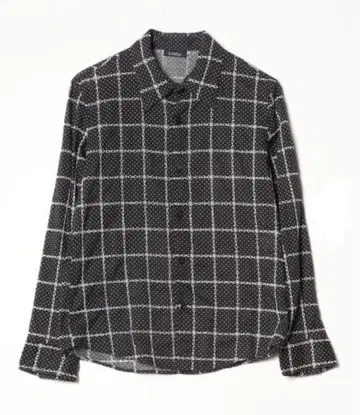 블랙과 화이트 체크 무늬 긴팔 셔츠