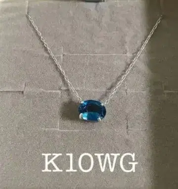 [ 새상품급 ] K10WG 런던블루 토파즈 목걸이
