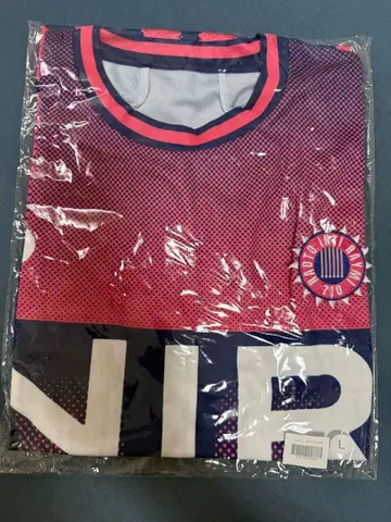 메쉬 소재 T셔츠 L 사이즈 핑크/네이비