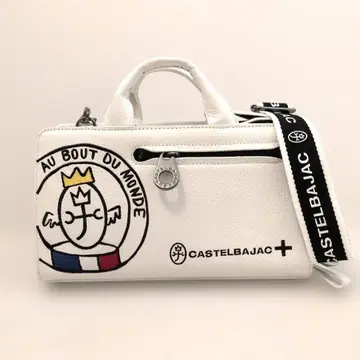 CASTELBAJAC 자수 로고 숄더백 화이트 까스텔바작