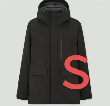 유니클로 UNIQLO 하이브리드 다운 후드티 S 블랙 GU 워크맨