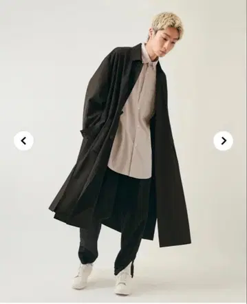 맥시 길이 울 혼방 발마칸 코트 블랙