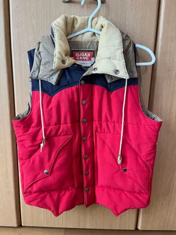 SUGAR CANE 후드 부착 충전솜 베스트 M 사이즈