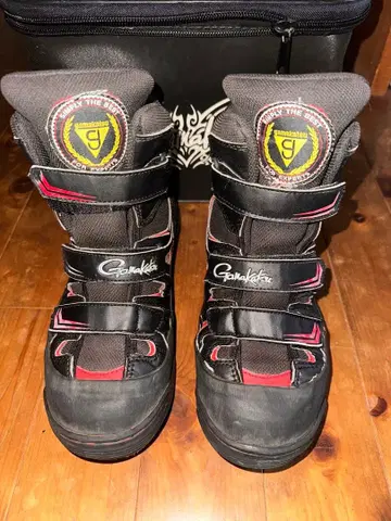 Gamakatsu 낚시용 부츠 블랙/레드 백 포함