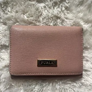 FURLA 훌라 미니 지갑 핑크 베이지 3단 폴더형 컴팩트 지갑
