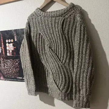 C'EST MOIJEU 울 니트 풀오버 모카 로우 게이지