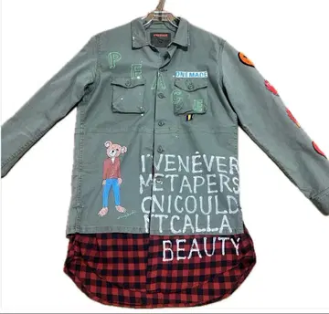 ONEMADE 밀리터리 셔츠 와펜 카키 48