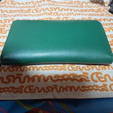 금전운 그린 컬러 합성 피혁 장지갑
