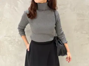 m,i,d, (엠프리미어) 2024AW 베이직 터틀넥 리브 니트