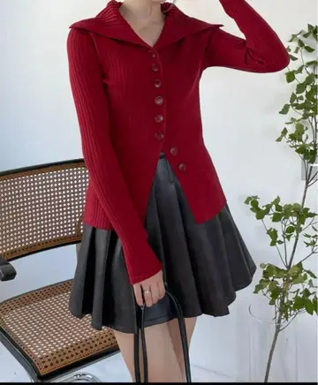 재입고 clear 빅 칼라 긴팔 리브 니트 가디건 [ F ] 캐주얼 코디