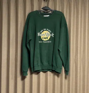 하드 록 카페 맨투맨 L 그린 USA제