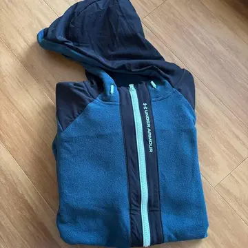 언더아머 풀 집업 후드티 파랑/블랙