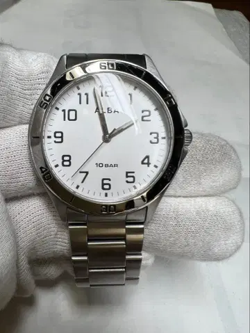 ALBA VJ21-KNFO 아날로그 스테인리스 화이트 중고 가동품