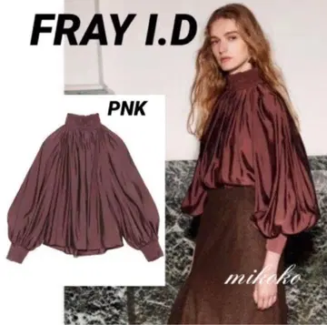 [새상품급] FRAY I.D / 샴브레이 오간자 개더 블라우스 / PIK