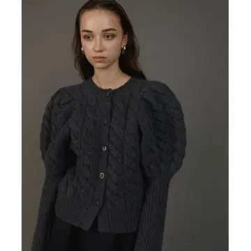 Heve bubbly 2way cable cardigan 헤이브 니트