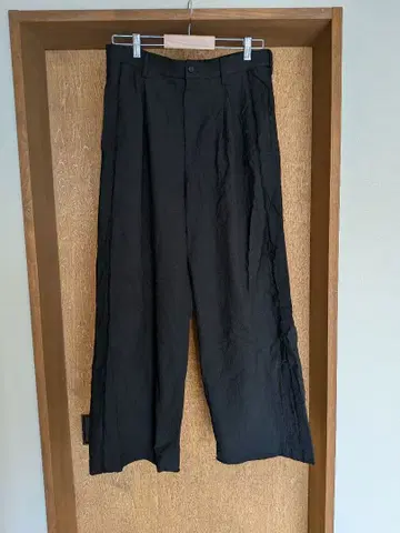 블랙 와이드 레그 팬츠