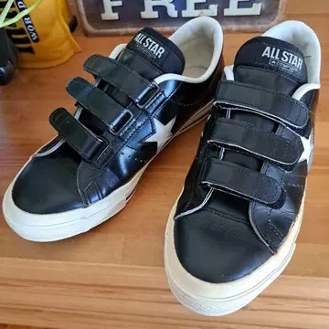 [컨버스] 원스타 벨크로 가죽 블랙 화이트 26.5cm(8) 일본제