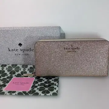 케이트 스페이드 글리터 실버 접이식 지갑