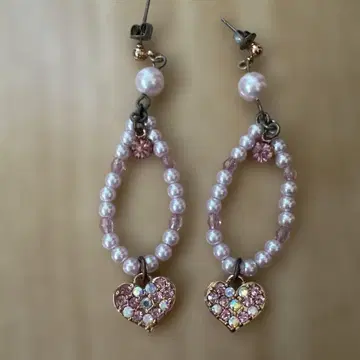 사만다 티아라 펄 비즈 하트 모양 귀걸이