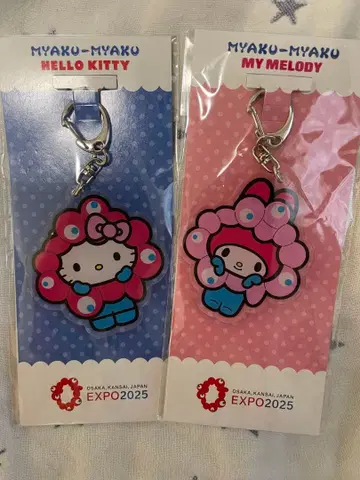 EXPO2025 마이멜로디 키티 아크릴 키링 산리오 미야쿠미야쿠