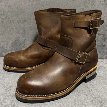 컨디션 최상 호킨스 엔지니어 부츠 숏 기장 천연 가죽 브라운 1825