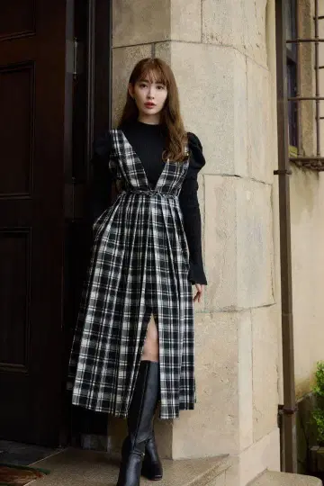 Classic Plaid Jumper Dress S Her lip to