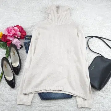 G5597 로라 애슐리 터틀넥 니트 스웨터 그레이 L