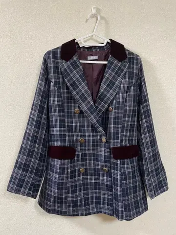 [ axes femme POETIQUE ] 체크 무늬 테일러드 자켓 긴팔