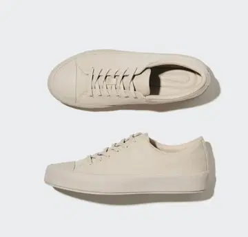유니클로 코튼 캔버스 스니커즈 베이지 27.5cm