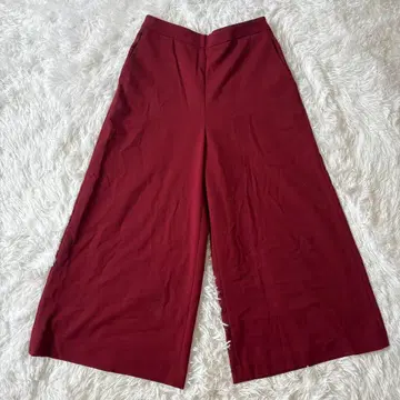 7-IDconcept 여성용 가우초 팬츠 L 와인 레드 스트레치