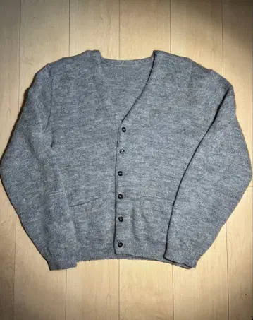 60s mohair cardigan gray