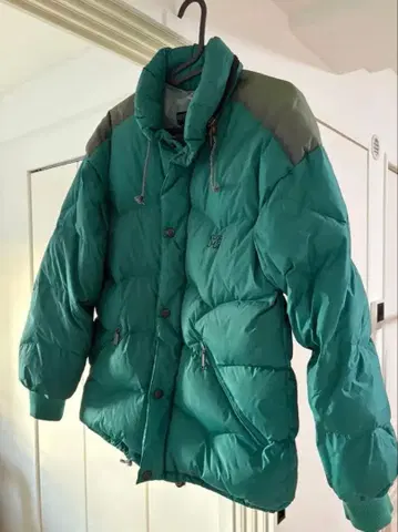 레어 2000s millet 밀레 다운 자켓 블루그린