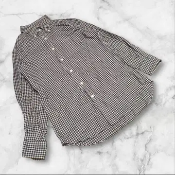 [ 아쿠아 스큐텀 ] ( L ) 버튼 다운 셔츠 상의 체크 무늬 코튼