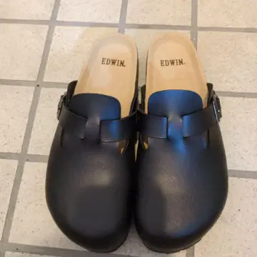 EDWIN 블랙 사보 클로그 샌들