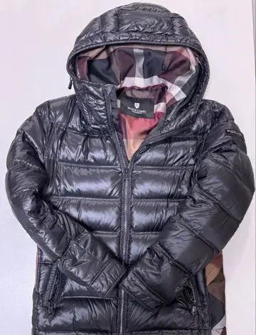 BLACK LABEL 후드 부착 다운 자켓 블랙 M 사이즈