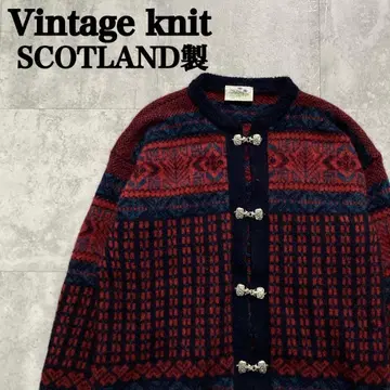 [ 스코틀랜드제 ] 티롤리안 니트 가디건 메탈 버튼 노르딕