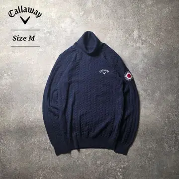 캘러웨이 터틀넥 스웨터 니트 골프 자수 로고 네이비 M