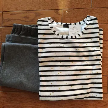 스트라이프 패턴 룸웨어 세트