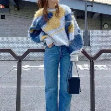 ungrid 샤기 자카드 니트